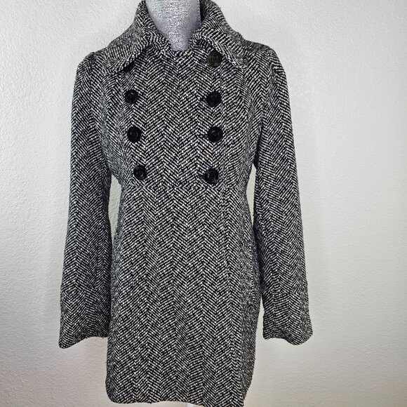 Guess - Tweed Pea Coat - Houndstooth - Picture 5 of 9